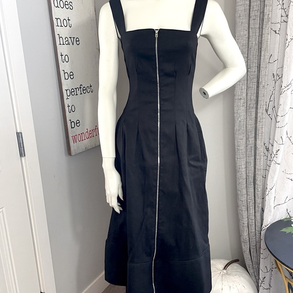 Rare Barbara Casasola linen BLACK midi pinafore spring 2017 runway collection - Picture 5 of 16